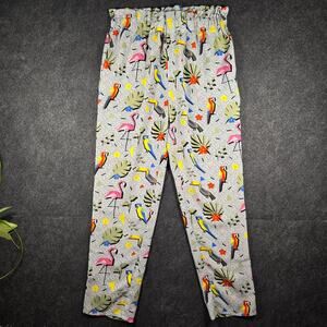 Compania Fantastica Pants Flamingos 80s Artsy Eclectic Paperbag Waist Retro M